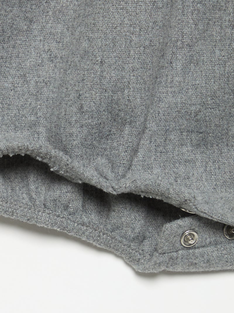 Flannel Romper with Straps Grey - Kiabi