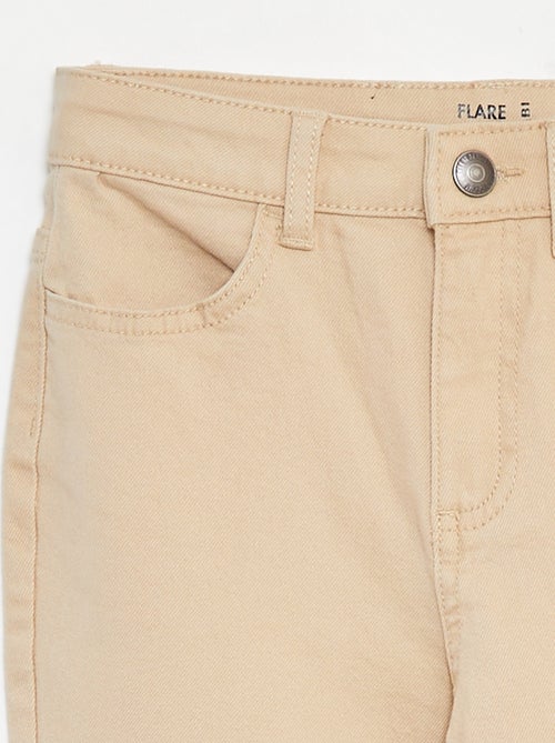 Flare-Hose aus Twill mit verstellbarer Taille - Kiabi