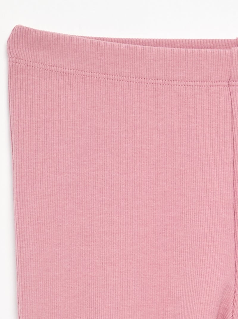 Flare-Leggings aus Rippstrick Rose - Kiabi