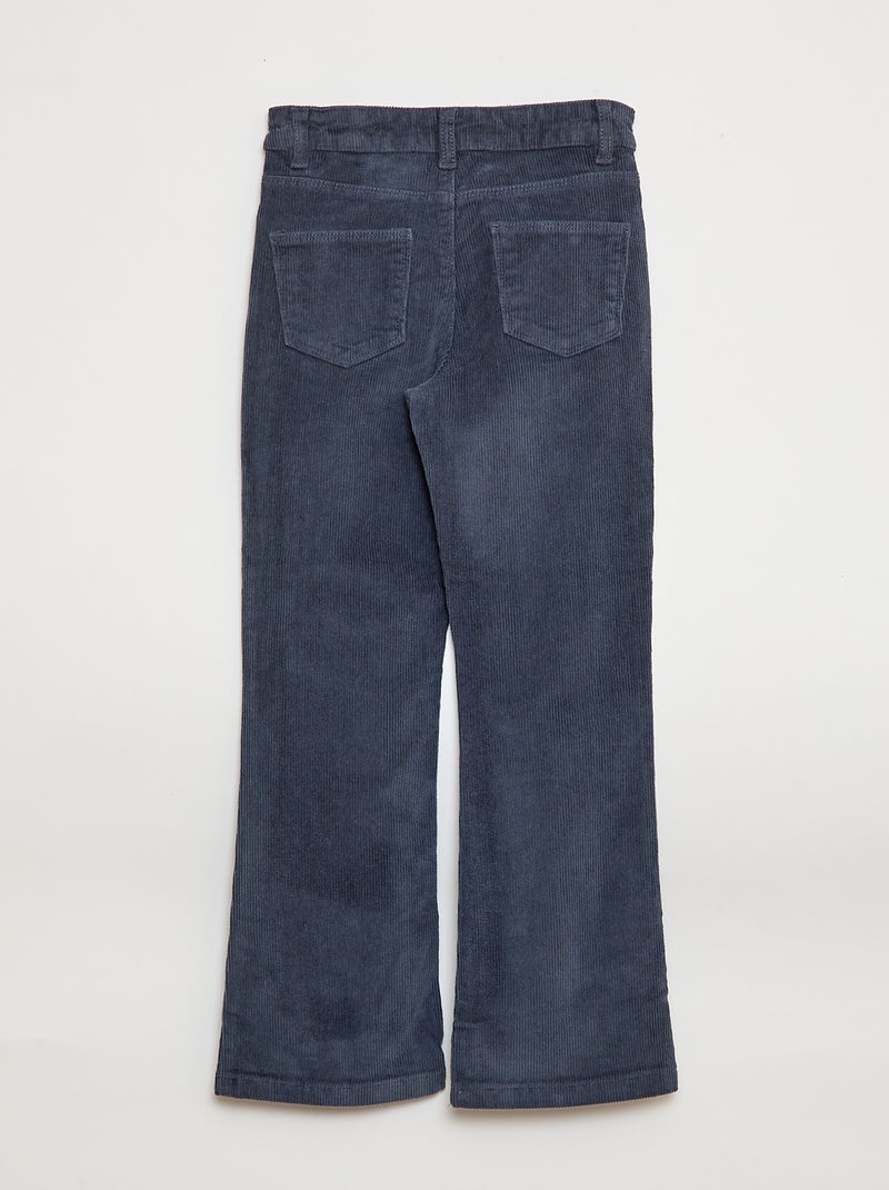 Flare Velvet Trousers Grey - Kiabi