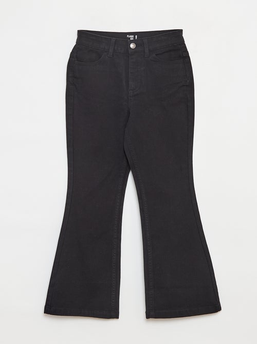 Flared twill trousers with adjustable waist - Kiabi