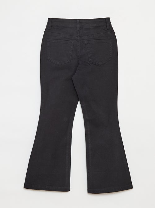 Flared twill trousers with adjustable waist - Kiabi