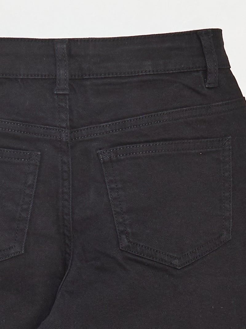 Flared twill trousers with adjustable waist black - Kiabi