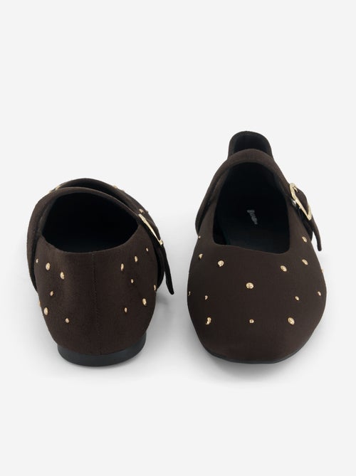 Flat Faux Leather Ballet Flats - Kiabi Flat Faux Leather Ballet Flats - Kiabi