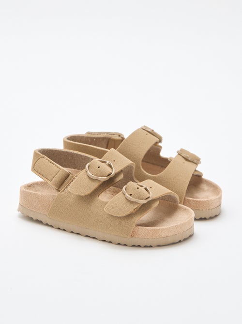 Flat sandals with adjustable hook-and-loop ankle strap - Kiabi