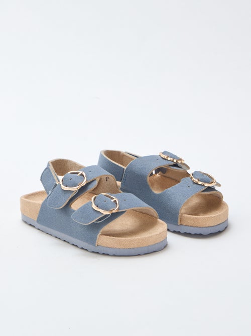 Flat sandals with adjustable hook-and-loop ankle strap - Kiabi