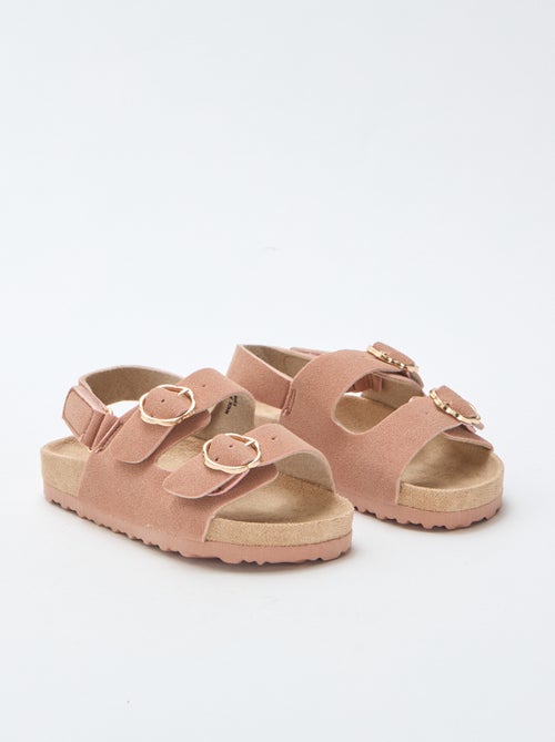 Flat sandals with adjustable hook-and-loop ankle strap - Kiabi