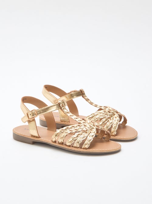 Flat Sandals with Strap and Braided Straps - Kiabi