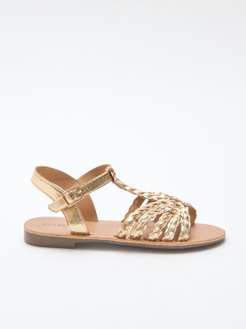Flat Sandals with Strap and Braided Straps - Kiabi