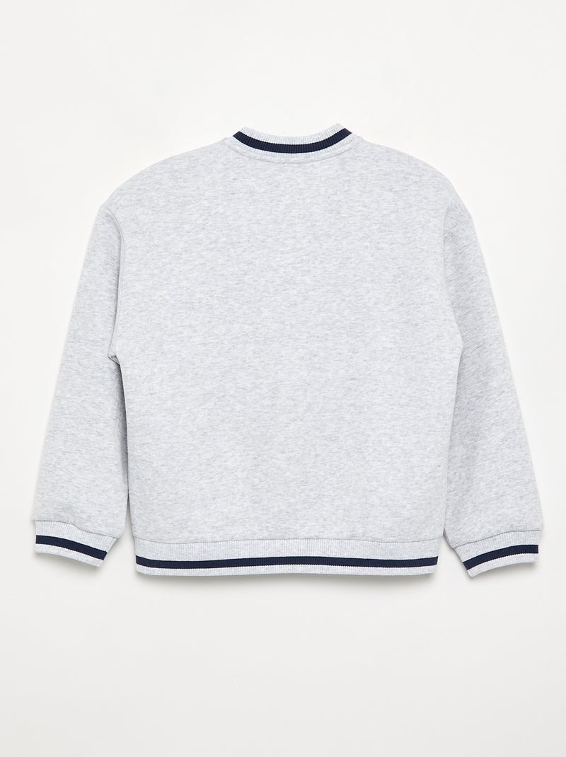 Fleece Bomber Jacket Grey - Kiabi