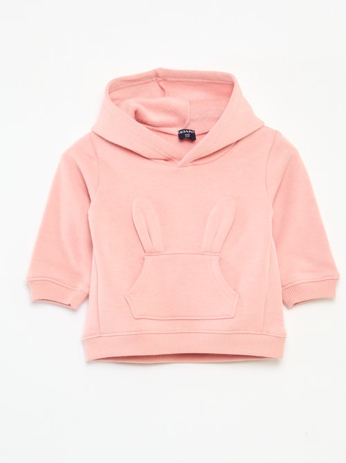 Fleece Hoodie with Animated Bunny Design - Kiabi Fleece Hoodie with Animated Bunny Design - Kiabi