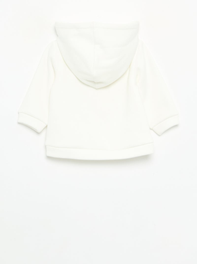 Fleece Hoodie with Rabbit Ears White - Kiabi