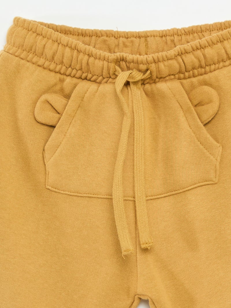Fleece Joggers with Kangaroo Pocket and Novelty Ears Beige - Kiabi