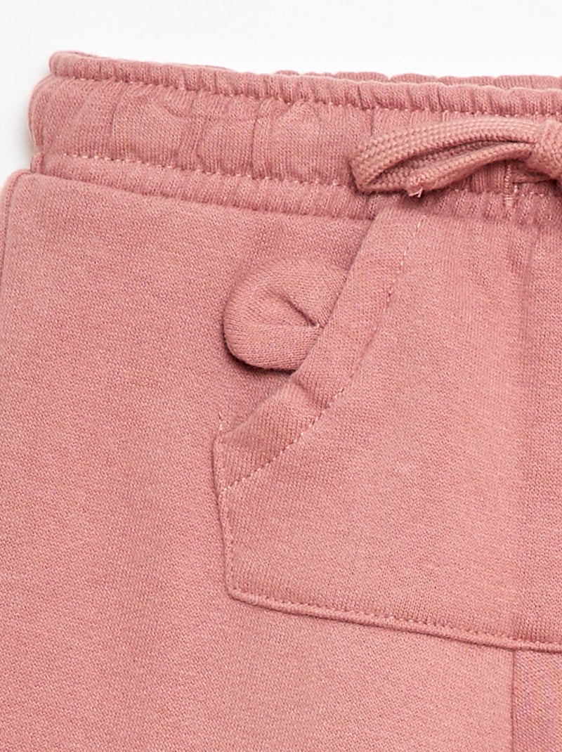 Fleece Joggers with Kangaroo Pocket and Novelty Ears Pink - Kiabi