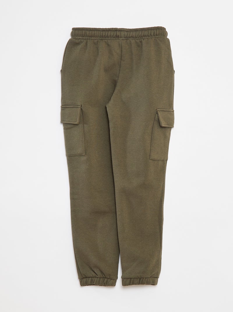 Fleece jogging bottoms with pockets Khaki - Kiabi