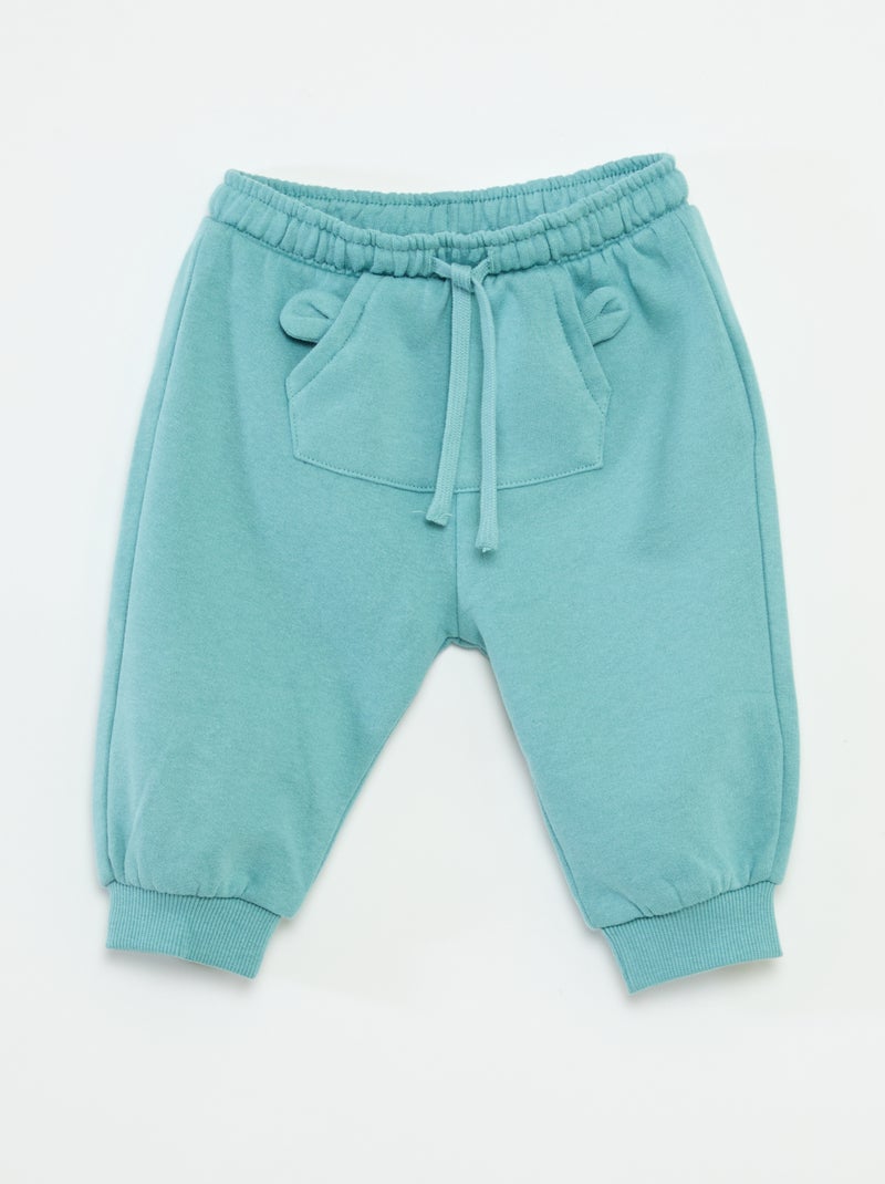 Fleece-Jogginghose mit Kängurutasche und Fantasie-Ohren Blau - Kiabi