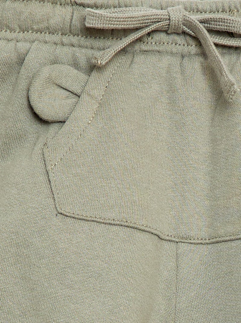 Fleece-Jogginghose mit Kängurutasche und Fantasie-Ohren Grün - Kiabi