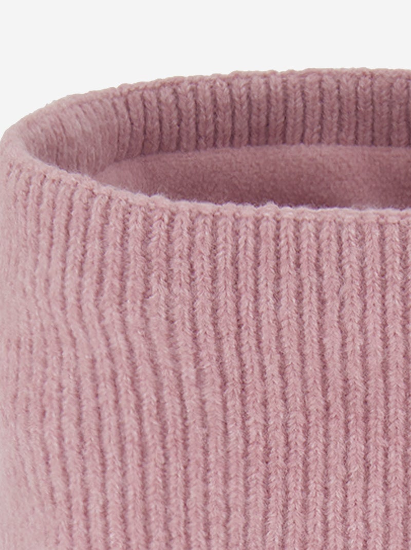 Fleece-Lined Knitted Neck Warmer Pink - Kiabi