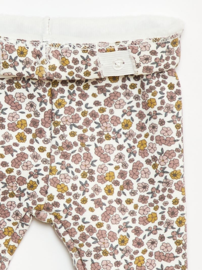 Fleece-lined Leggings with Bow White - Kiabi