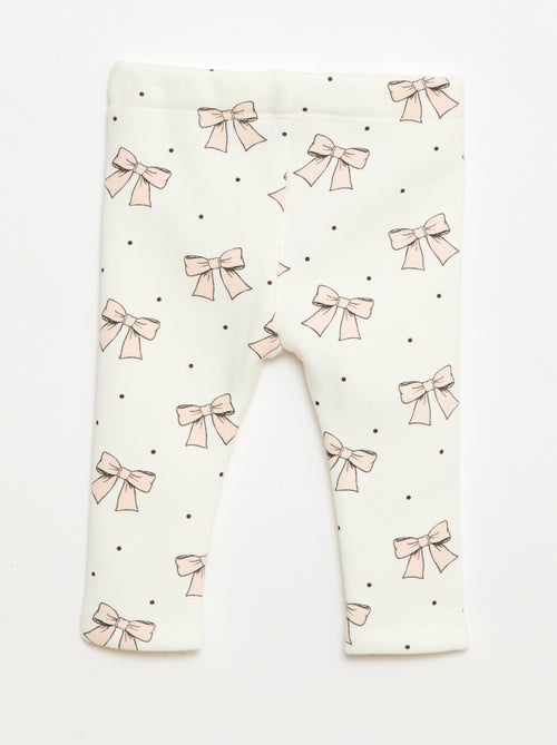 Fleece-lined leggings with bow - Kiabi