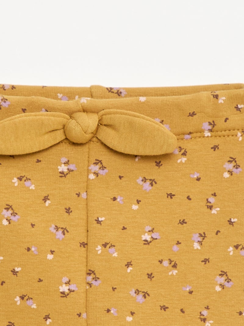 Fleece-lined leggings with bow Yellow - Kiabi