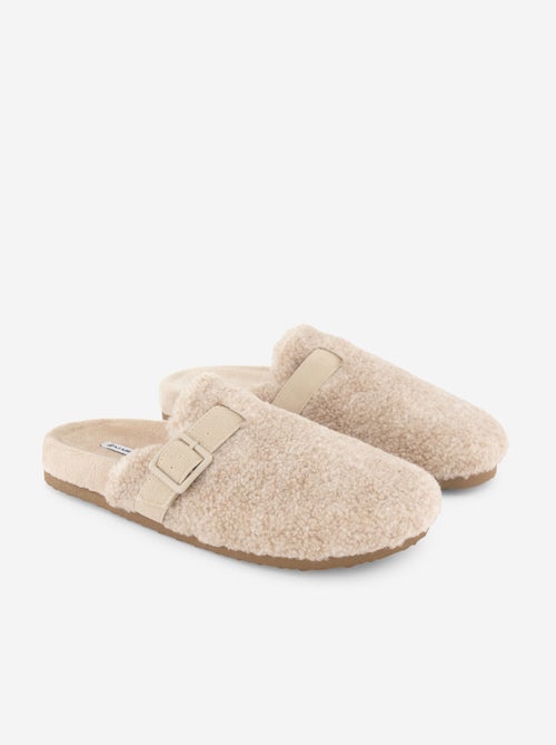 Fleece-lined mule slippers - Kiabi Fleece-lined mule slippers - Kiabi