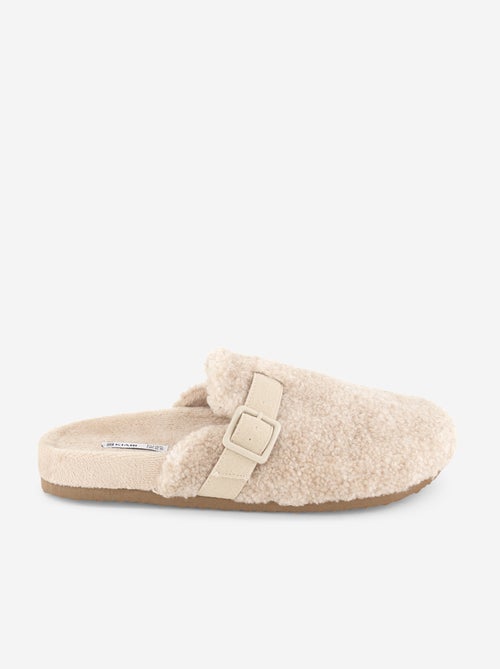 Fleece-lined mule slippers - Kiabi Fleece-lined mule slippers - Kiabi