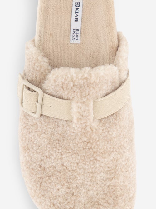 Fleece-lined mule slippers - Kiabi Fleece-lined mule slippers - Kiabi