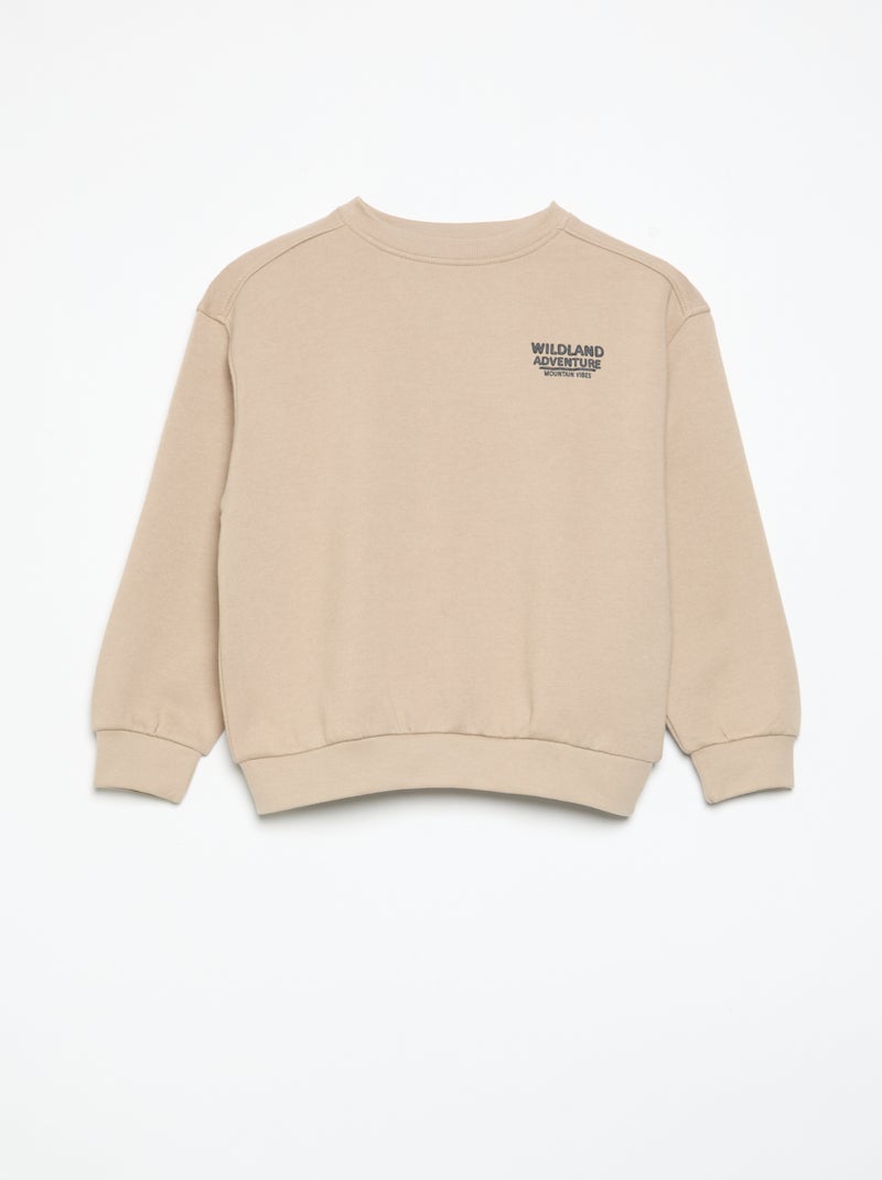 Fleece Sweatshirt and Jogger Set - 2 Pieces Beige - Kiabi