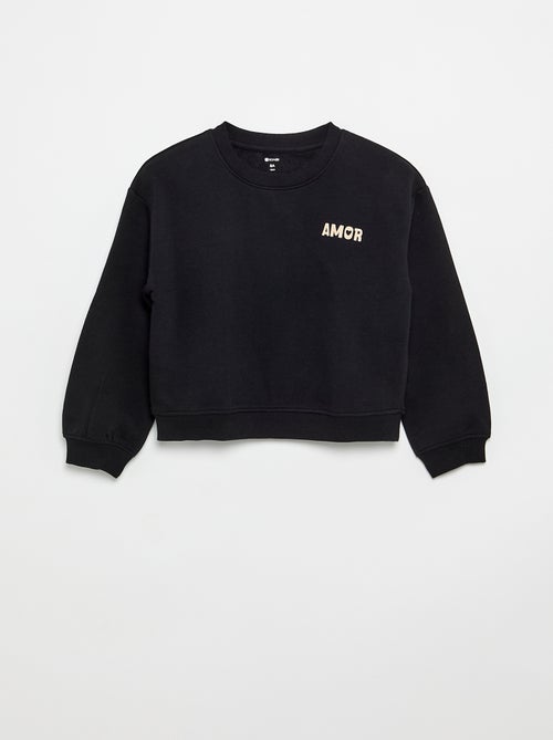 Fleece-Sweatshirt mit Brustprint - Kiabi