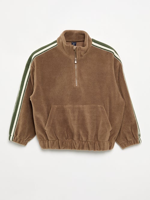Fleece-Sweatshirt mit Troyer-Kragen - Kiabi