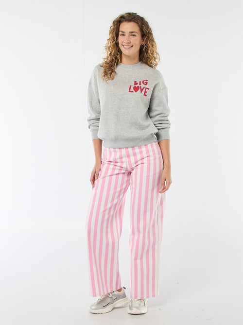 Fleece Sweatshirt with Slogan - Kiabi
