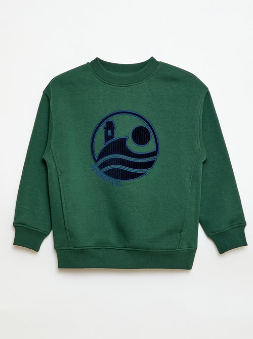 Fleece Sweatshirt with Velvet Print - Kiabi