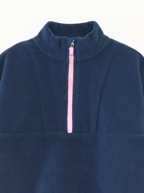 Fleece Trucker Neck Sweatshirt with Trim - Kiabi