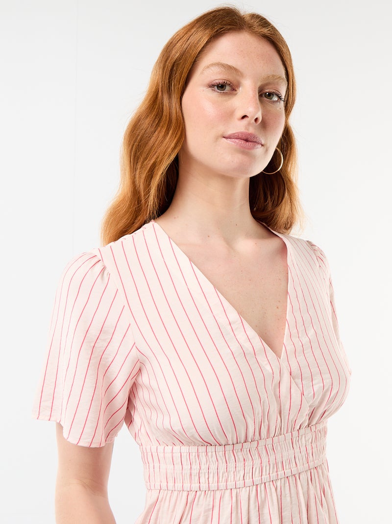 Fliessende Bluse mit ausgestelltem Schnitt Rosa - Kiabi