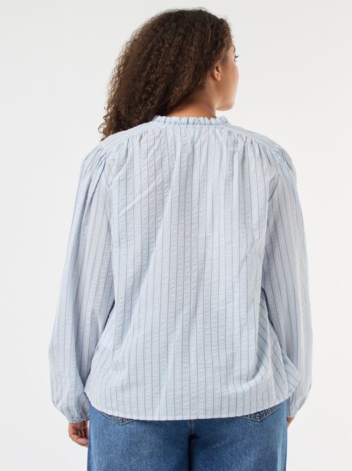 Fliessende Bluse mit feinen Streifen - Kiabi