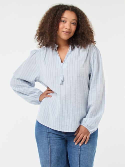 Fliessende Bluse mit feinen Streifen - Kiabi