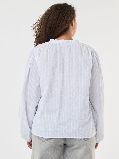 Fliessende Bluse mit feinen Streifen - Kiabi
