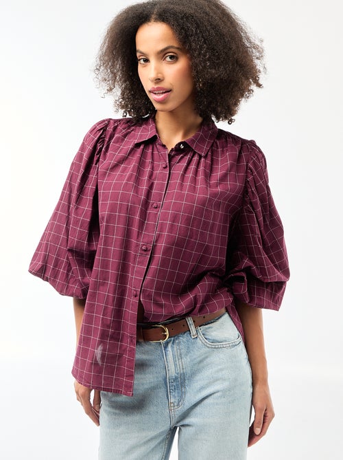 Fliessende Bluse mit Karomuster - Kiabi