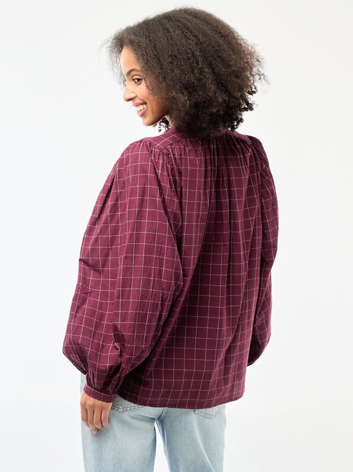 Fliessende Bluse mit Karomuster - Kiabi