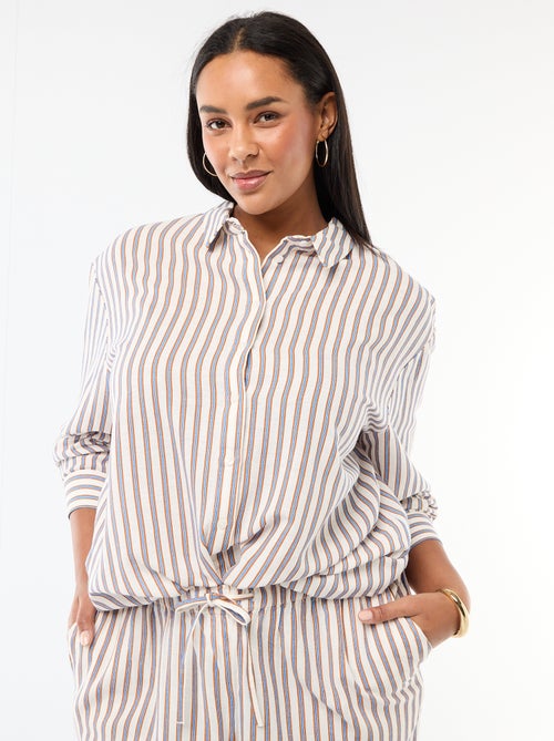 Fliessende Bluse mit langen Ärmeln - Kiabi