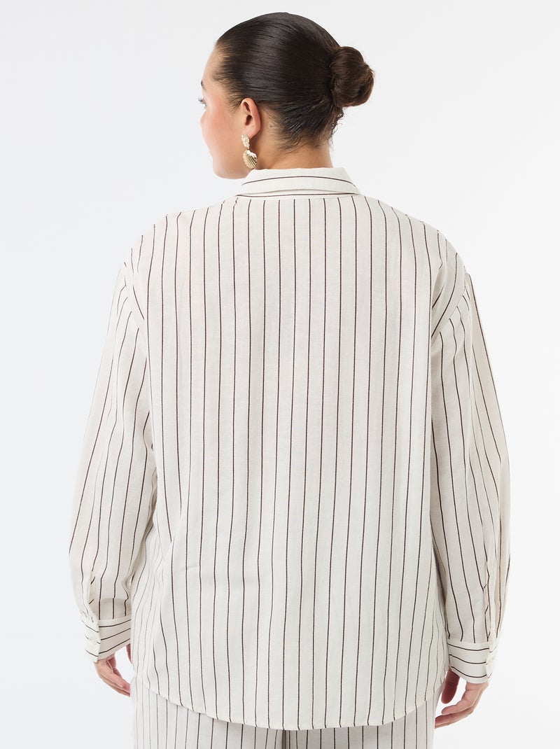 Fliessende Bluse mit langen Ärmeln Weiß - Kiabi
