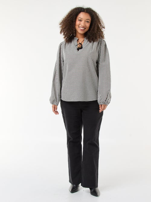 Fliessende Bluse mit Vichy-Karo - Kiabi
