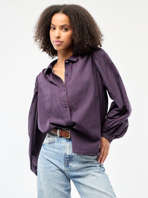 Fliessende Bluse mit Vichy-Muster - Kiabi