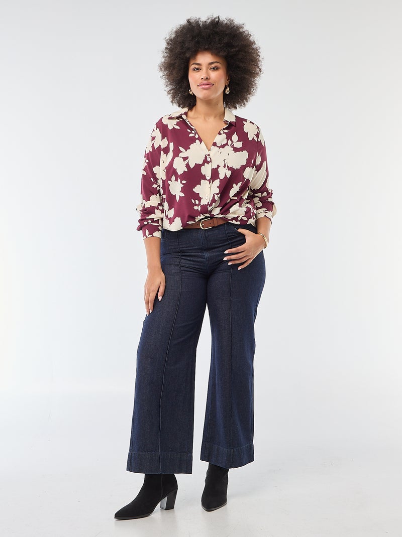 Fliessende Crêpe-Bluse Rot - Kiabi