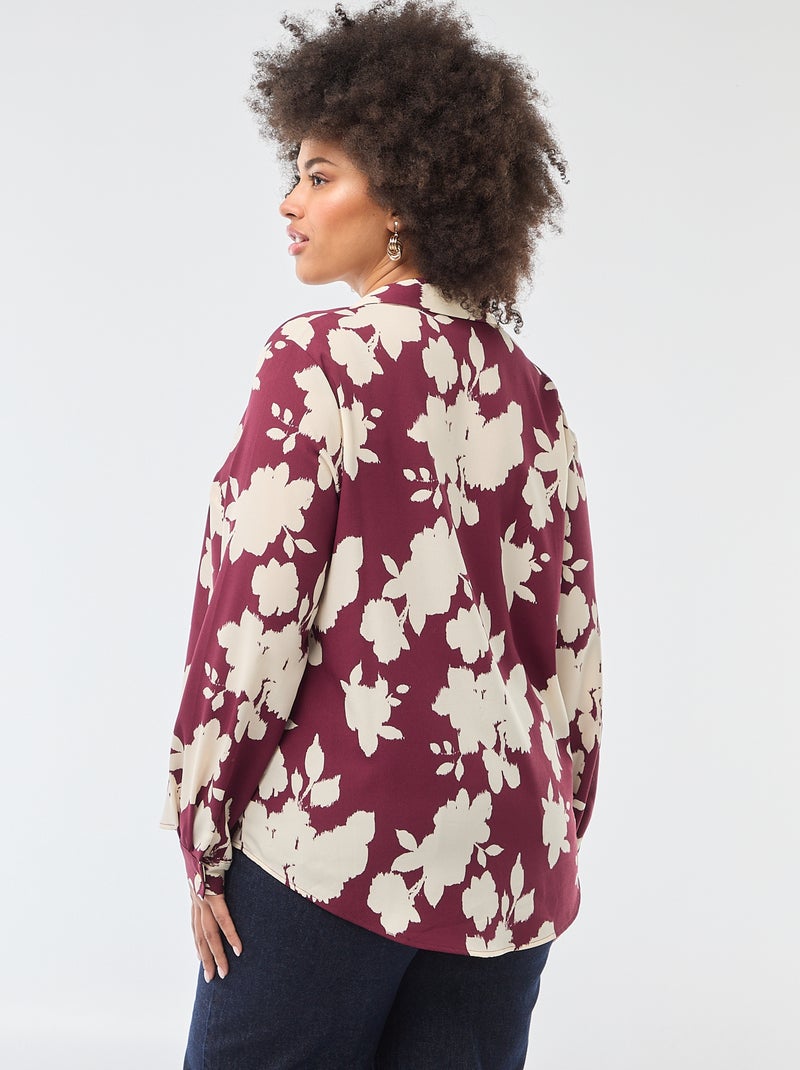 Fliessende Crêpe-Bluse Rot - Kiabi