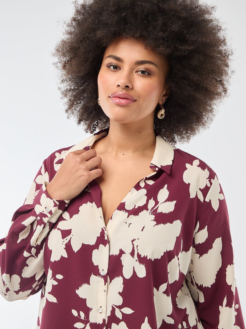 Fliessende Crêpe-Bluse Rot - Kiabi