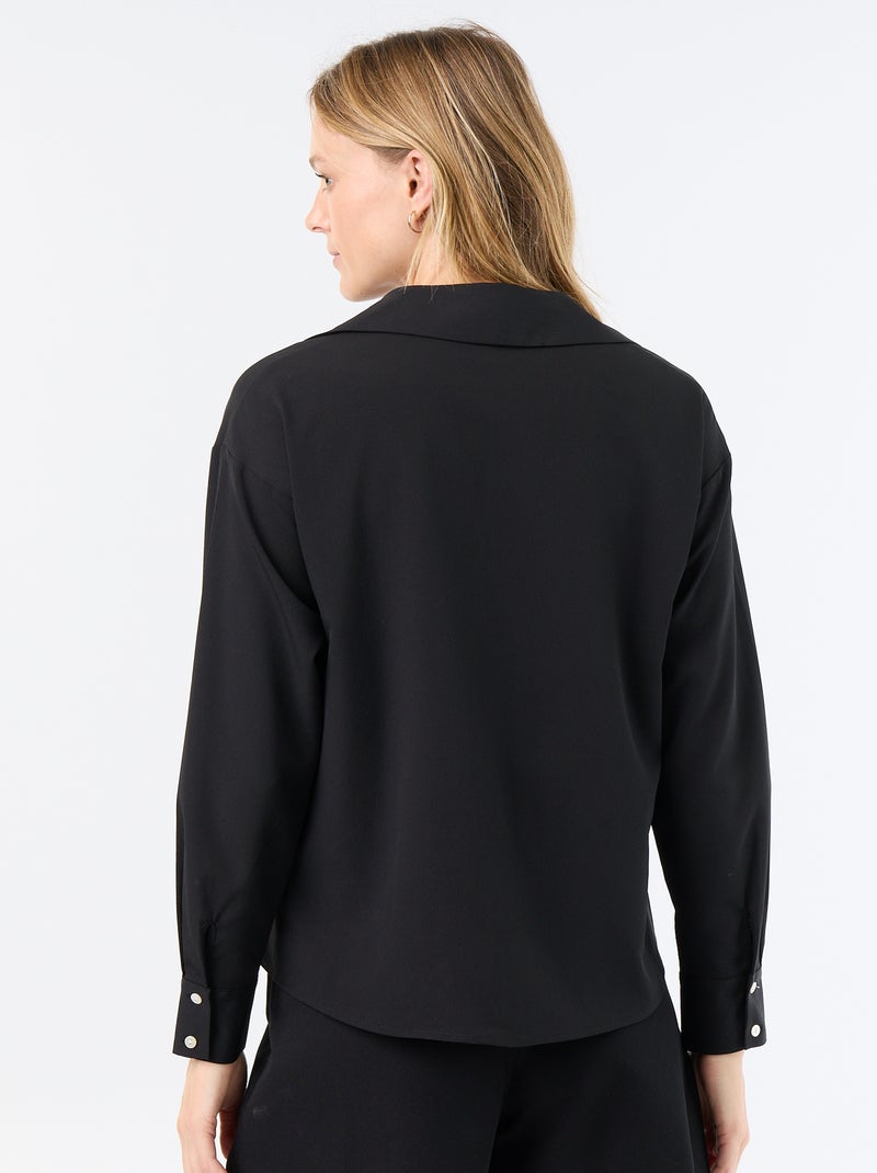Fliessende, einfarbige Bluse Noir - Kiabi