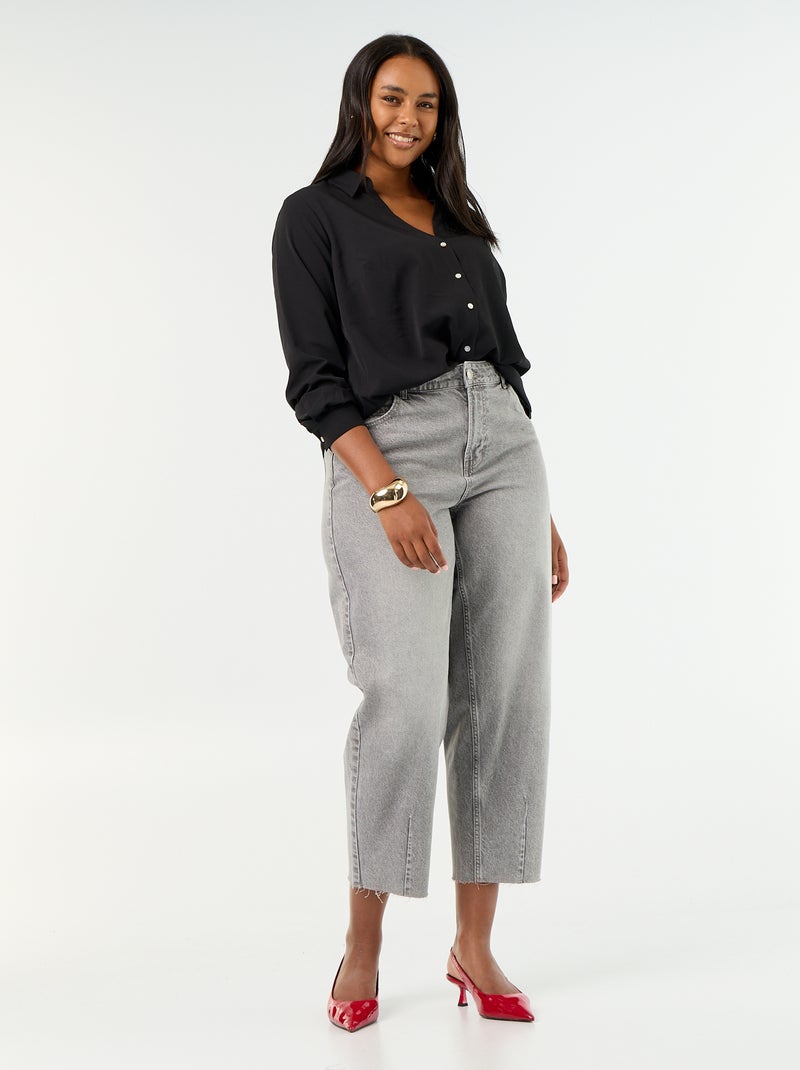 Fliessende einfarbige Bluse Noir - Kiabi