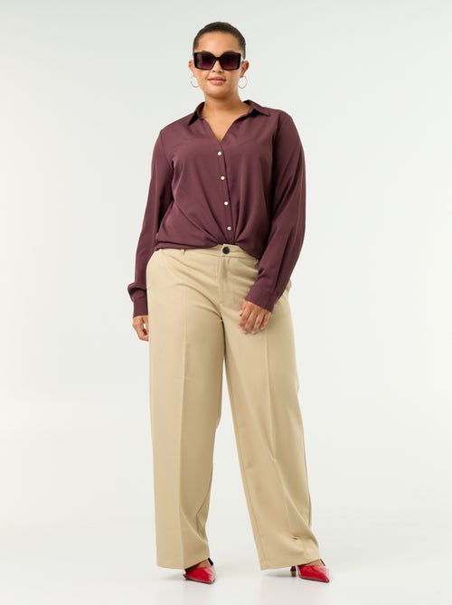 Fliessende einfarbige Bluse - Kiabi Fliessende einfarbige Bluse - Kiabi